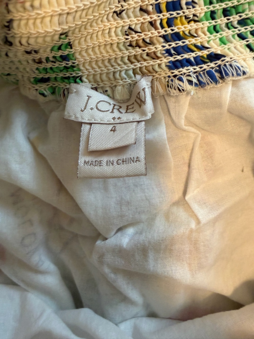 J. Crew Off the Shoulder Smocked Hawaiian Dress Size 4 - Picture 3 of 5